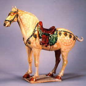 中国陶磁 三彩 馬